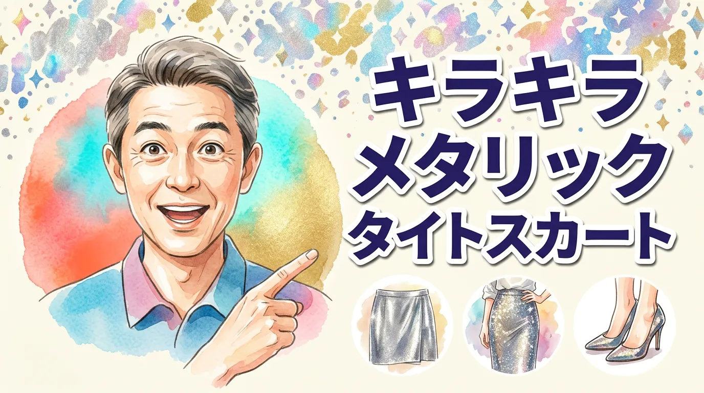 キラキラメタリックタイトスカート